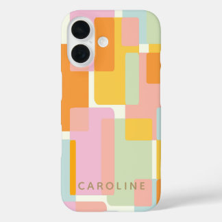 Coques iPhone 16 Formes géométriques Pastel Modernes Personnalisées