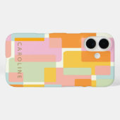 Coques Case-Mate iPhone Formes géométriques Pastel Modernes Personnalisées (Verso (horizontal))
