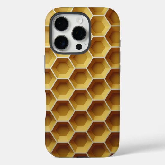 Coques Case-Mate iPhone Formes hexagonales jaunes dans un motif de nid d'a (Verso)