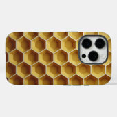 Coques Case-Mate iPhone Formes hexagonales jaunes dans un motif de nid d'a (Verso (horizontal))