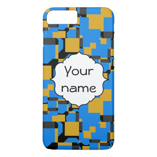 Coques Case-Mate iPhone Formes jaunes bleues (Dos)
