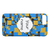 Coques Case-Mate iPhone Formes jaunes bleues (Dos (Horizontal))