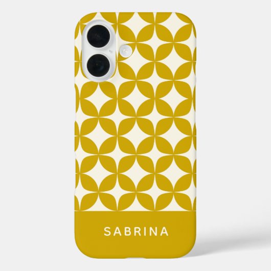 Coques Case-Mate iPhone Formes modernes du milieu du siècle Jaune Personna (Verso)
