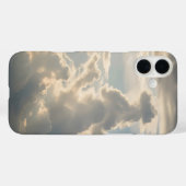 Coques Case-Mate iPhone Formes nuageuses en blanc et gris doux (Verso (horizontal))