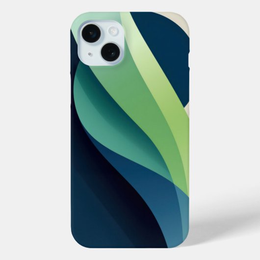 Coques Case-Mate iPhone Formes ondulées vertes et bleues (Verso)