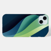 Coques Case-Mate iPhone Formes ondulées vertes et bleues (Verso (horizontal))