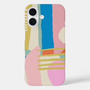 Coques iPhone 16 Formes organiques Abstraites colorées Lignes Style