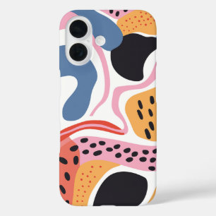 Coques iPhone 16 Formes organiques abstraites colorées motif modern