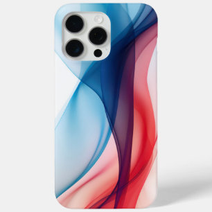 Coque iPhone 15 Pro Max Formes transparentes à courant rouge et bleu