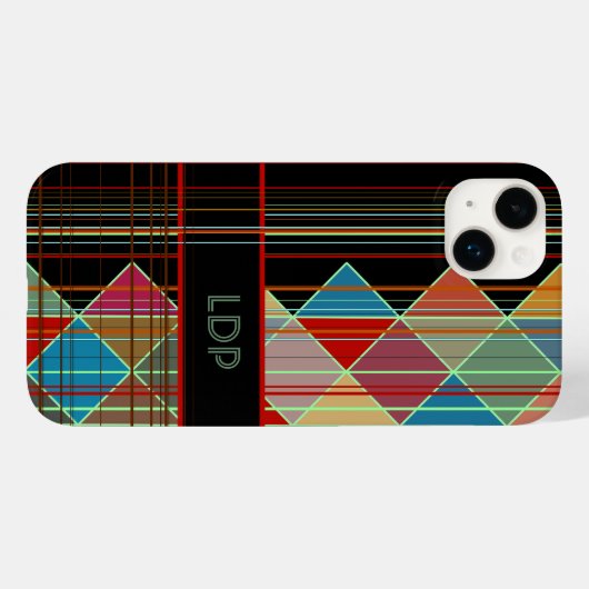 Coques Case-Mate iPhone Formes triangulaires triangulaires avec initiales (Verso (horizontal))