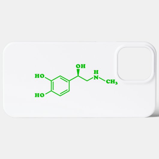 Coques Case-Mate iPhone Formule chimique moléculaire d'adrénaline (Verso (horizontal))