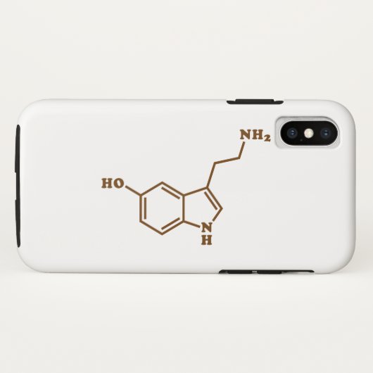 Coques Case-Mate iPhone Formule chimique moléculaire de sérotonine (Dos (Horizontal))