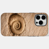 Coques Case-Mate iPhone Fossile d'ammonite en spirale (Verso (horizontal))