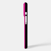 Coques Case-Mate iPhone Fouchsia et bandes de bonbons noirs (Verso / Gauche)