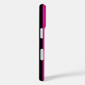 Coques Case-Mate iPhone Fouchsia et bandes de bonbons noirs (Verso / Droite)