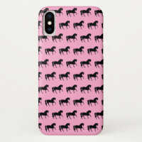 Foulard Cheval Rose et Noir