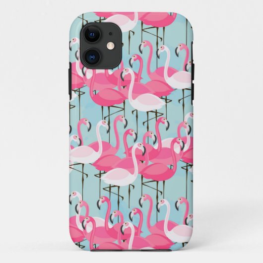 Coques Case-Mate iPhone Foule De Flamants roses Rose Et Blanc (Dos)
