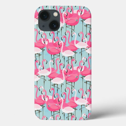 Coques Case-Mate iPhone Foule De Flamants roses Rose Et Blanc (Verso)