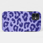 Coques Case-Mate iPhone Fourrure bleue pourpre Empreinte de léopard (Dos (Horizontal))