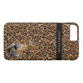 Coques Case-Mate iPhone Fourrure Brown masculine de léopard avec le chat (Dos (Horizontal))
