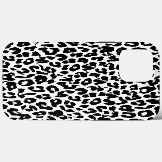 Coques Case-Mate iPhone Fourrure Empreinte de léopard noire (Verso (horizontal))