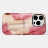 Coques Case-Mate iPhone Fourrure synthétique rose chic crème (Verso (horizontal))