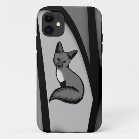 Coques Case-Mate iPhone Fox Design d'art moderne en argent (Dos)