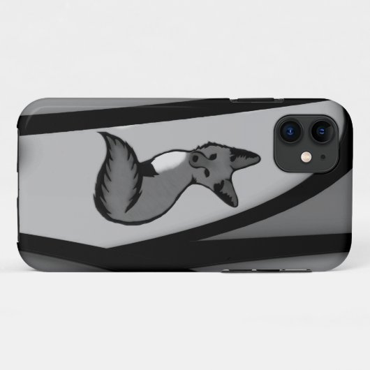 Coques Case-Mate iPhone Fox Design d'art moderne en argent (Dos (Horizontal))