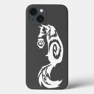 Etui iPhone 13 Fox tribal de Kitsune avec la lanterne d'esprit