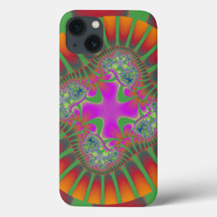 Case-Mate iPhone Case Fractage coloré rouge, orange et vert