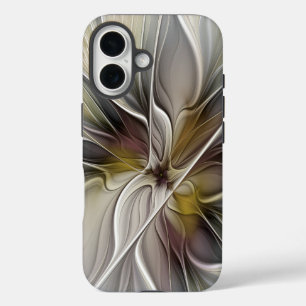 Coques iPhone 16 Fractal floral, fleur de fantaisie aux couleurs de
