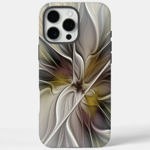 Coques iPhone 16 Pro Max Fractal floral, fleur de fantaisie aux couleurs de