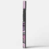 Coques Case-Mate iPhone Fractal Floral Moderne Abstrait Fleur Rose Gris (Verso / Gauche)