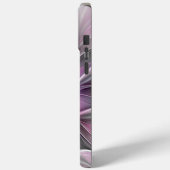 Coques Case-Mate iPhone Fractal Floral Moderne Abstrait Fleur Rose Gris (Verso / Gauche)