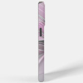 Coques Case-Mate iPhone Fractal Floral Moderne Abstrait Fleur Rose Gris (Verso / Droite)