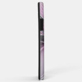 Coques Case-Mate iPhone Fractal Floral Moderne Abstrait Fleur Rose Gris (Dos/Droite)