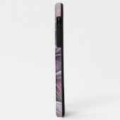 Coques Case-Mate iPhone Fractal Floral Moderne Abstrait Fleur Rose Gris (Dos/Gauche)
