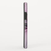 Coques Case-Mate iPhone Fractal Floral Moderne Abstrait Fleur Rose Gris (Dos/Droite)