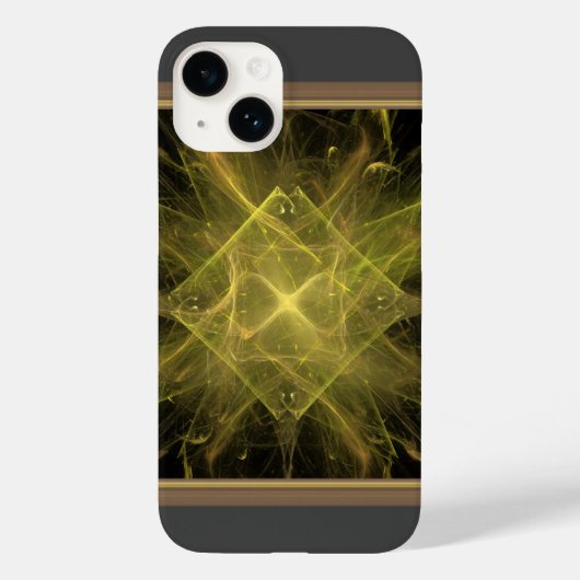 Coques Case-Mate iPhone Fractal Jaune Et Noir (Verso)