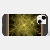 Coques Case-Mate iPhone Fractal Jaune Et Noir (Verso (horizontal))