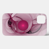 Coques Case-Mate iPhone Fractal, moderne Berry Abstrait Art rose (Verso (horizontal))