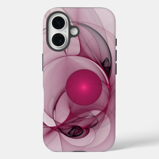 Coques Case-Mate iPhone Fractal, moderne Berry Abstrait Art rose (Verso)