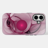Coques Case-Mate iPhone Fractal, moderne Berry Abstrait Art rose (Verso (horizontal))
