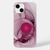 Coques Case-Mate iPhone Fractal, moderne Berry Abstrait Art rose (Verso)