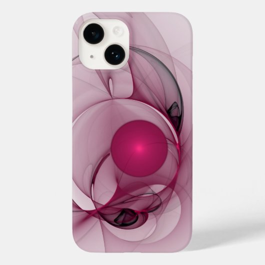 Coques Case-Mate iPhone Fractal, moderne Berry Abstrait Art rose (Verso)
