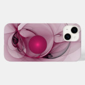 Coques Case-Mate iPhone Fractal, moderne Berry Abstrait Art rose (Verso (horizontal))