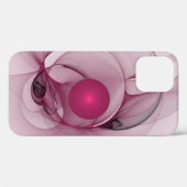 Coques Case-Mate iPhone Fractal, moderne Berry Abstrait Art rose (Verso (horizontal))