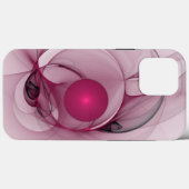 Coques Case-Mate iPhone Fractal, moderne Berry Abstrait Art rose (Verso (horizontal))
