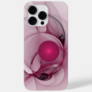 Coque Pour Pour iPhone 14 Pro Max Fractal, moderne Berry Abstrait Art rose