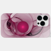 Coques Case-Mate iPhone Fractal, moderne Berry Abstrait Art rose (Verso (horizontal))